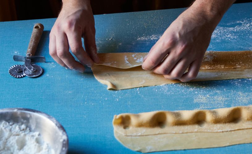 Person making pasta